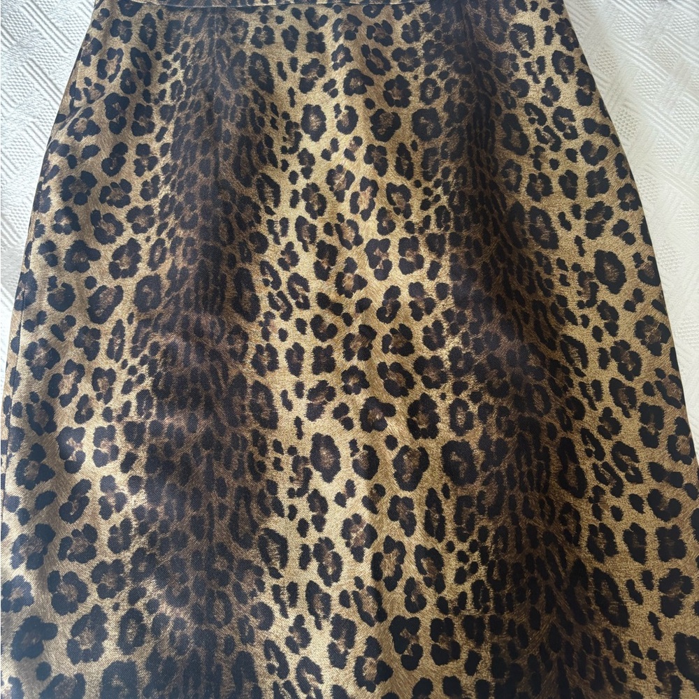 Classiques Entier Tan and Brown Midi Pencil Skirt